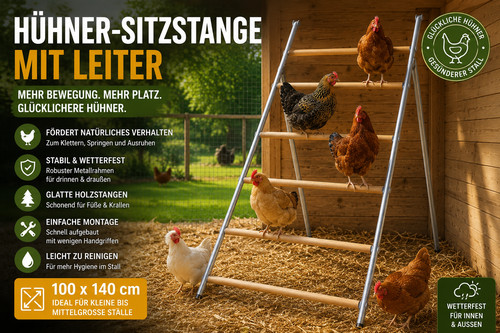 Hühner sitzstange mit leiter - mit,
